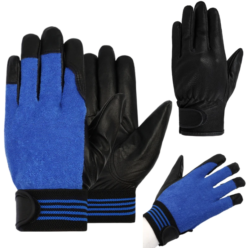 

Goatskin Men Work Gloves Soft Driver Hunting Driving Farm Garden Welding Security Protection Safety Mechanic Glove