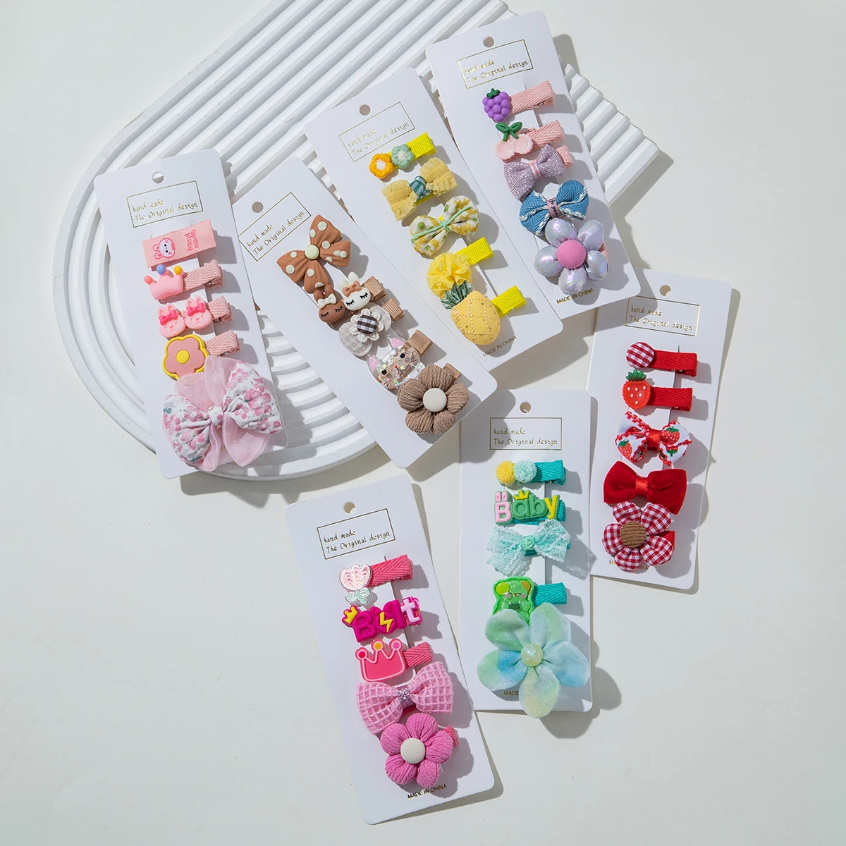 5Pcs/Set Cute Bows Hair Clips Hair Accessories For Girls Cartoon Princess Flower Hairpin Headdress Baby Hair Pins Birthday Gifts