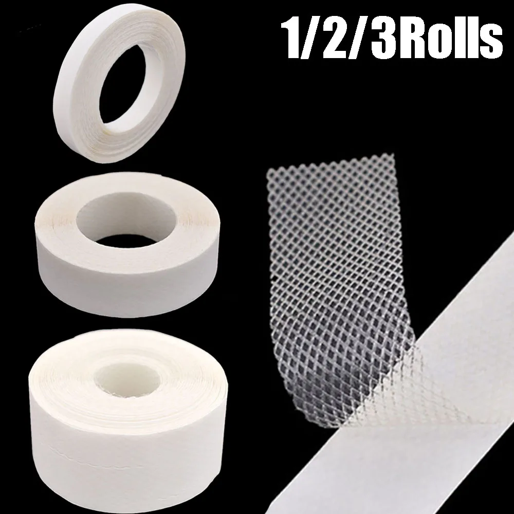 1/2/3 rollos de cinta adhesiva termofusible de 10M para dobladillo de malla, cinta adhesiva de liberación de doble cara para ropa, accesorios de costura Diy