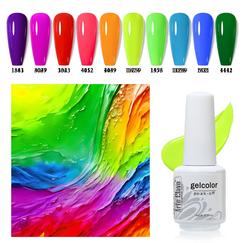 Arte Clavo 10 PCS Gel Unha Polonês Conjunto 4 Estações Soak Off UV LED Nail Art Gel Kit Manicure Semi Permanente Verniz Gel Híbrido 8ml