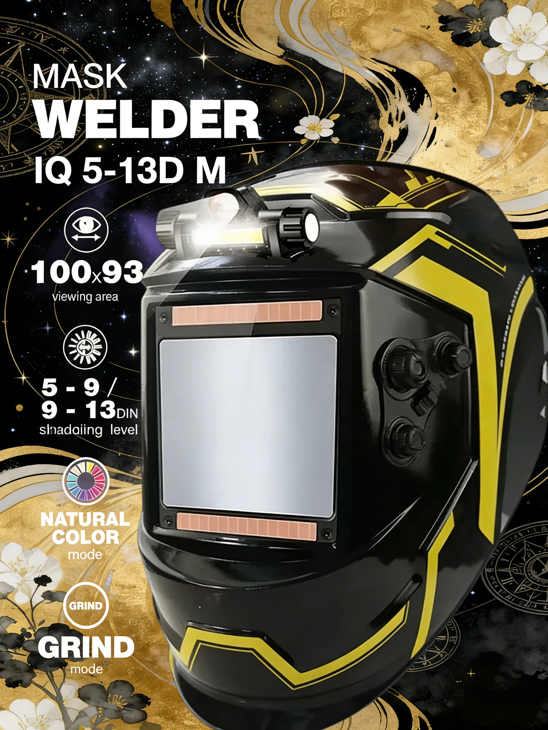 

Сварочная маска с большим окном и функцией True-Color Vision. Регулируемый в различных настройках. Профессиональная защита. Включает в себя налобный фонарь.