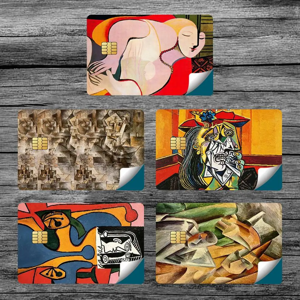 Pablo Ruiz Picasso Art Card Stickers for Bank Access Protective Waterproof Film Cover Sticker Surprise Gift