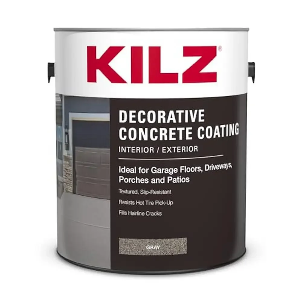 Interior/Exterior Slip Resistant Concrete Coating Gray 1 Gal Enhances Concrete Surfaces Driveways Garages Pool Decks Patios &