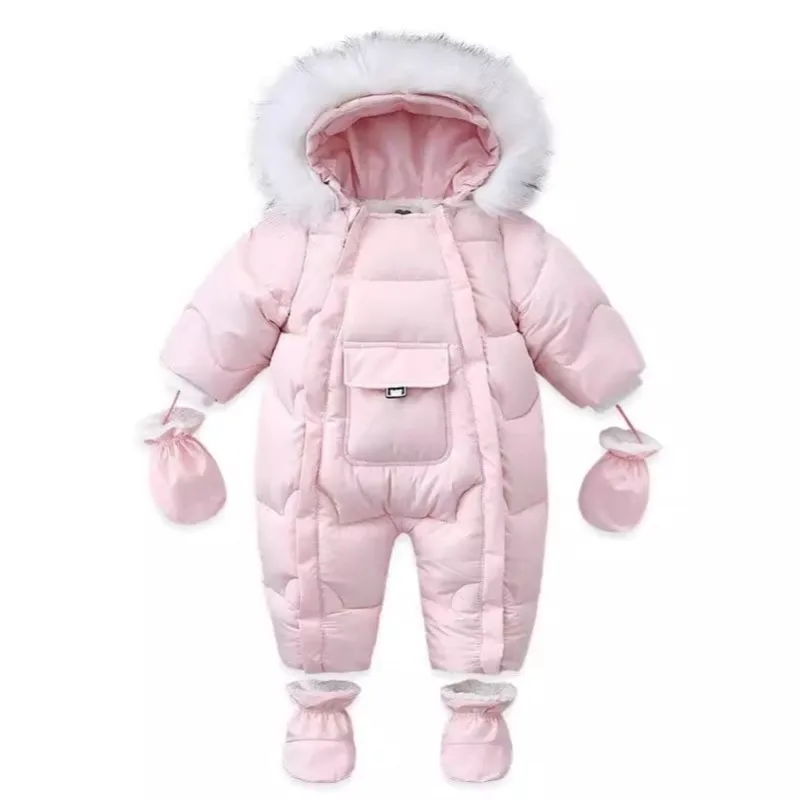 Fleece-Lined Winter Baby Romper 5