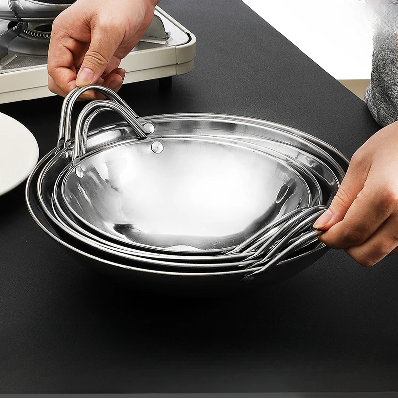 

stainless steel honeycomb skillet non-stick with handle scratch-resistant cooking pasta steak porridge ramen