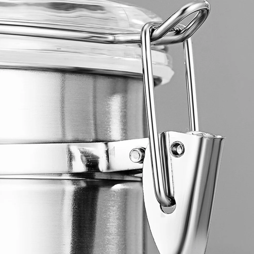 

Stainless Steel Airtight Coffee Container Storage Canister Set Coffee Jar Canister With Scoop For Coffee Beans Tea Fresh