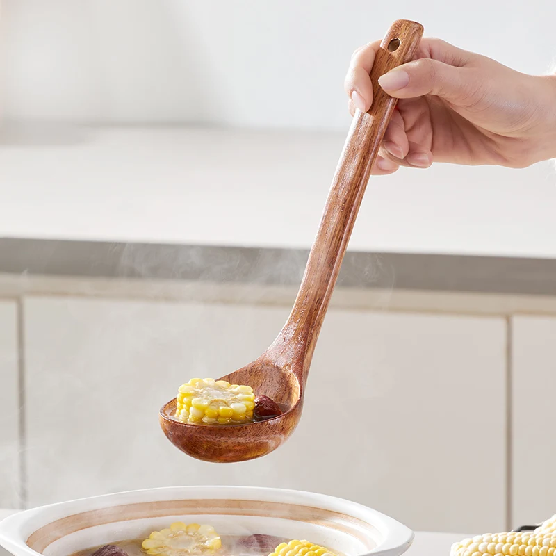 Cuillère de cuisine pour la cuisine, cuillère en bois avec long manche | Cuillères à mélanger Cuillère de cuisine pour la cuisine, cuillère en bois avec long manche | Cuillères à mélanger