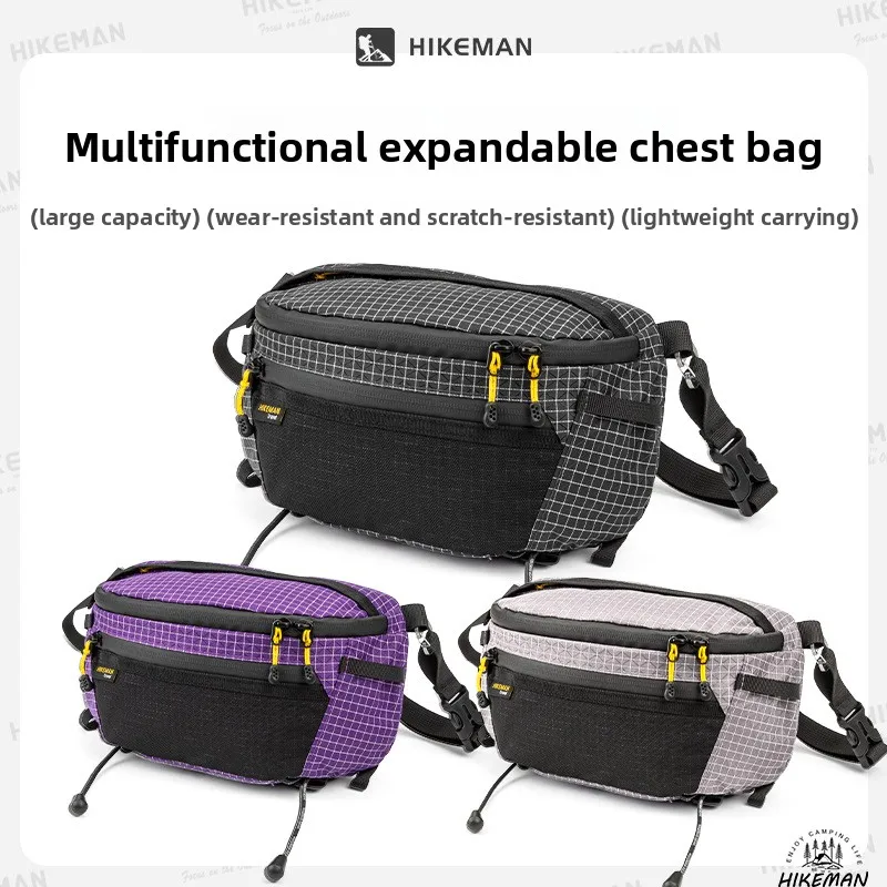 

Hikeman Многофункциональная уличная нагрудная сумка Водонепроницаемая спортивная сумка Dyneema для велоспорта Большая вместительная регулируемая сумка через плечо для путешествий