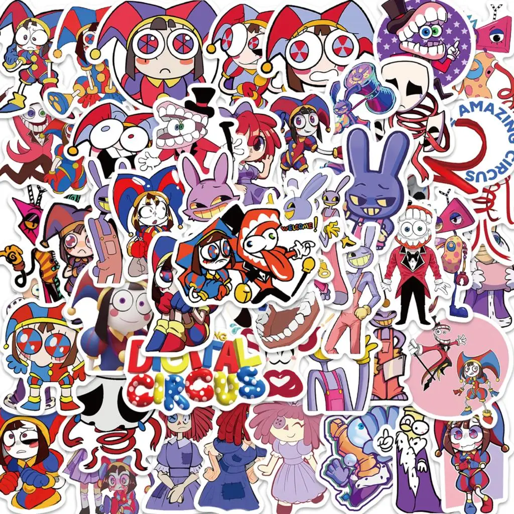 

56pcs Stickers The Amazing Digital Circus Graffiti Cartoon Skateboard Waterproof Luggage Sport DIY Laptop Car Stickers Decal