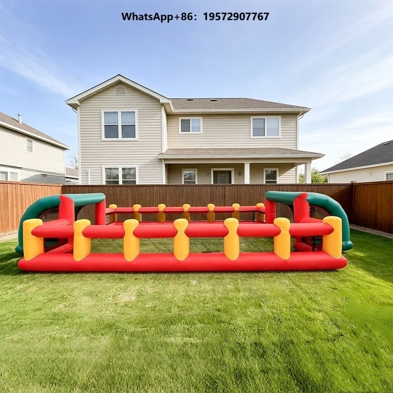 Custom logo Made 3v3 Inflatable Football Pitch Street Sport Arena Soccer Field with Bumper Car Track Blow-up Inflatable Castle
