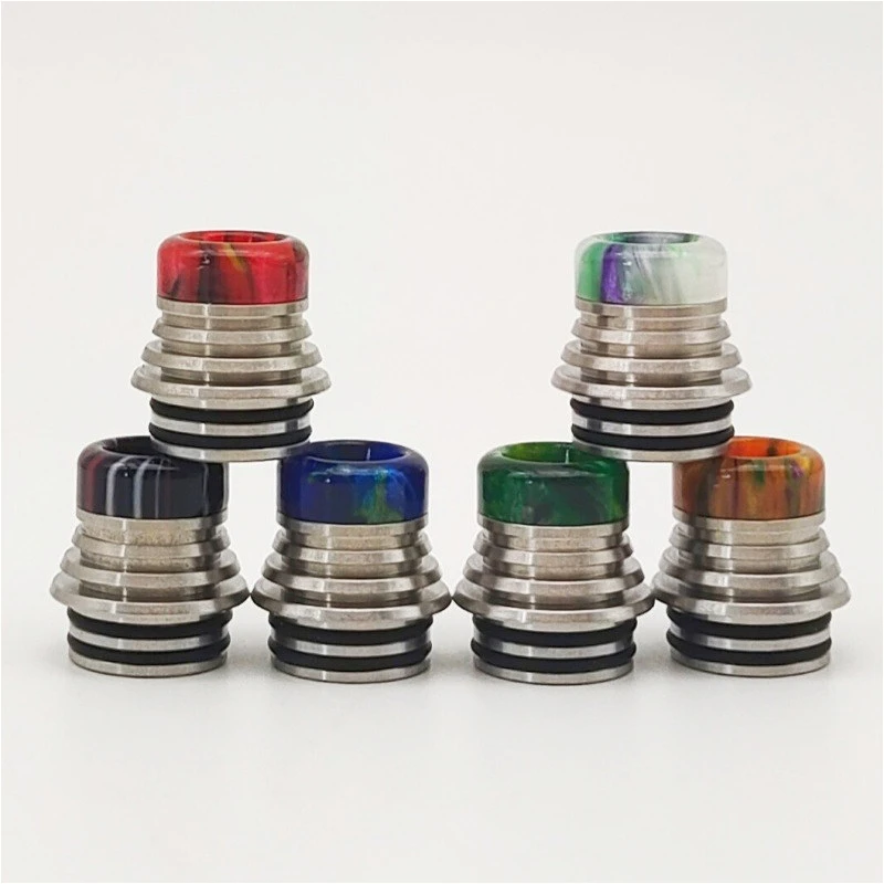 1PC 510 810 Drip Tip Stainless Steel Resin PEI Tower Shaped Straw Joint - view 5