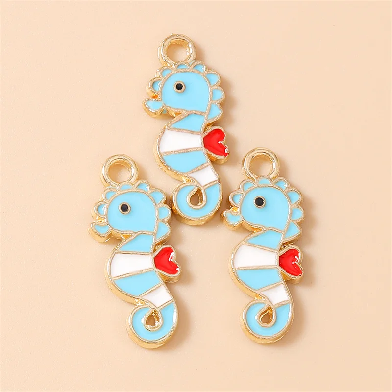 Leslie 20 Stück 9x21mm Niedliche Cartoon-Seepferdchen-Anhänger für DIY Ohrringe, Halsketten, Schmuckherstellung, Zubehör, handgemachte Bastelarbeiten – Detail 5