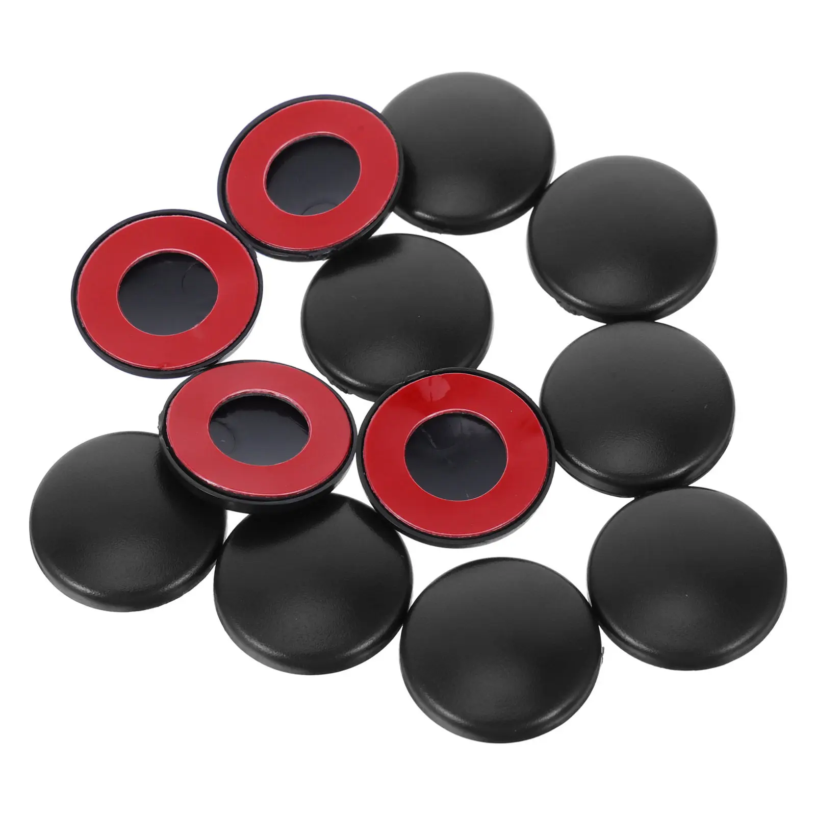 12Pcs Door Screw Covers Black Self-Adhesive Plastic Caps for Car Door Lock Screws Weatherproof Bolt Automotive