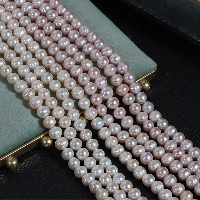 8-9mm natural freshwater pearl loose beads, threaded potato-style, 40cm bare beads, extended version of naked beads.
