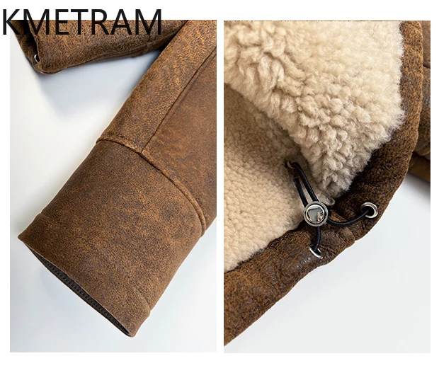 Двусторонняя меховая куртка из натуральной мериносовой овчины, женская ретро коричневая мотоциклетная шуба из натурального меха, зимняя женская одежда 2025 шуба