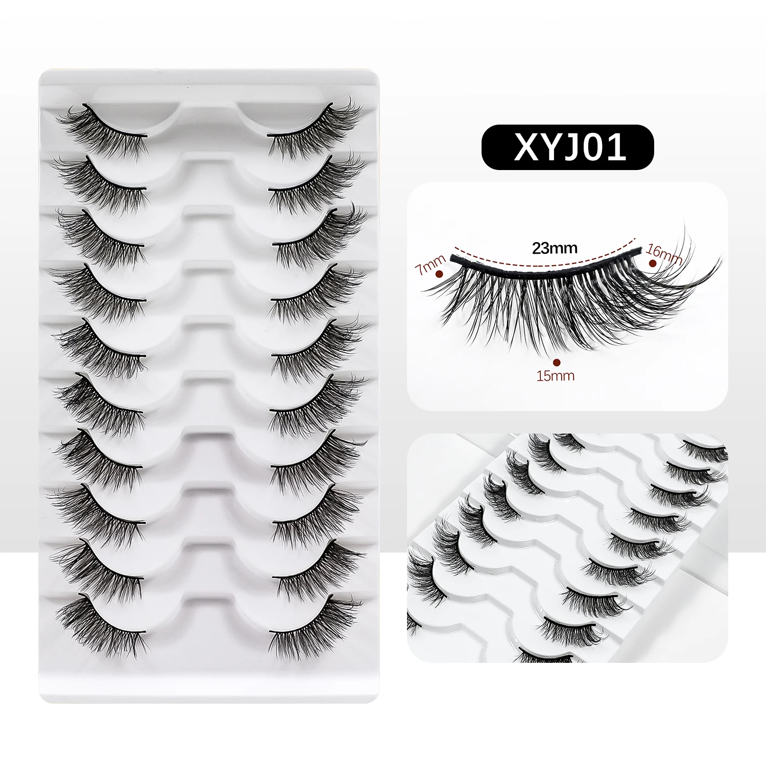 10 Pairs Half Lashes Free Shipping Fluffy Wispy Natural False Eyelashes Cheap Makeup Cat Eye Eyelashes