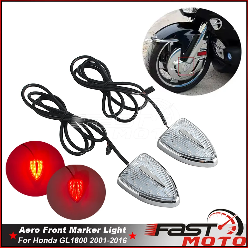 

Motorcycle Aero Front Head Marker Indicator Lights Red Running Lighting For Honda Gold Wing GL1800 Airbag F6B GL1800B 2013-2016