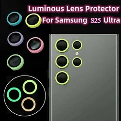 Luminous Color Lens Ring Tempered Glass Camera Protection for Samsung Galaxy S25 S24 S23 Ultra Plus FE Camera  Anti-scratch Cap