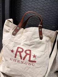 RRL American retro Chengdu limited canvas bag old leather backpack casual niche Japanese handbag messenger bag