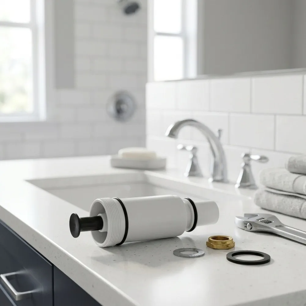 Toilet Flush Valve Cartridge Kit for Efficient Repair Compatible with 1.0 GPF and 1.6 GPF Systems White ABS Material