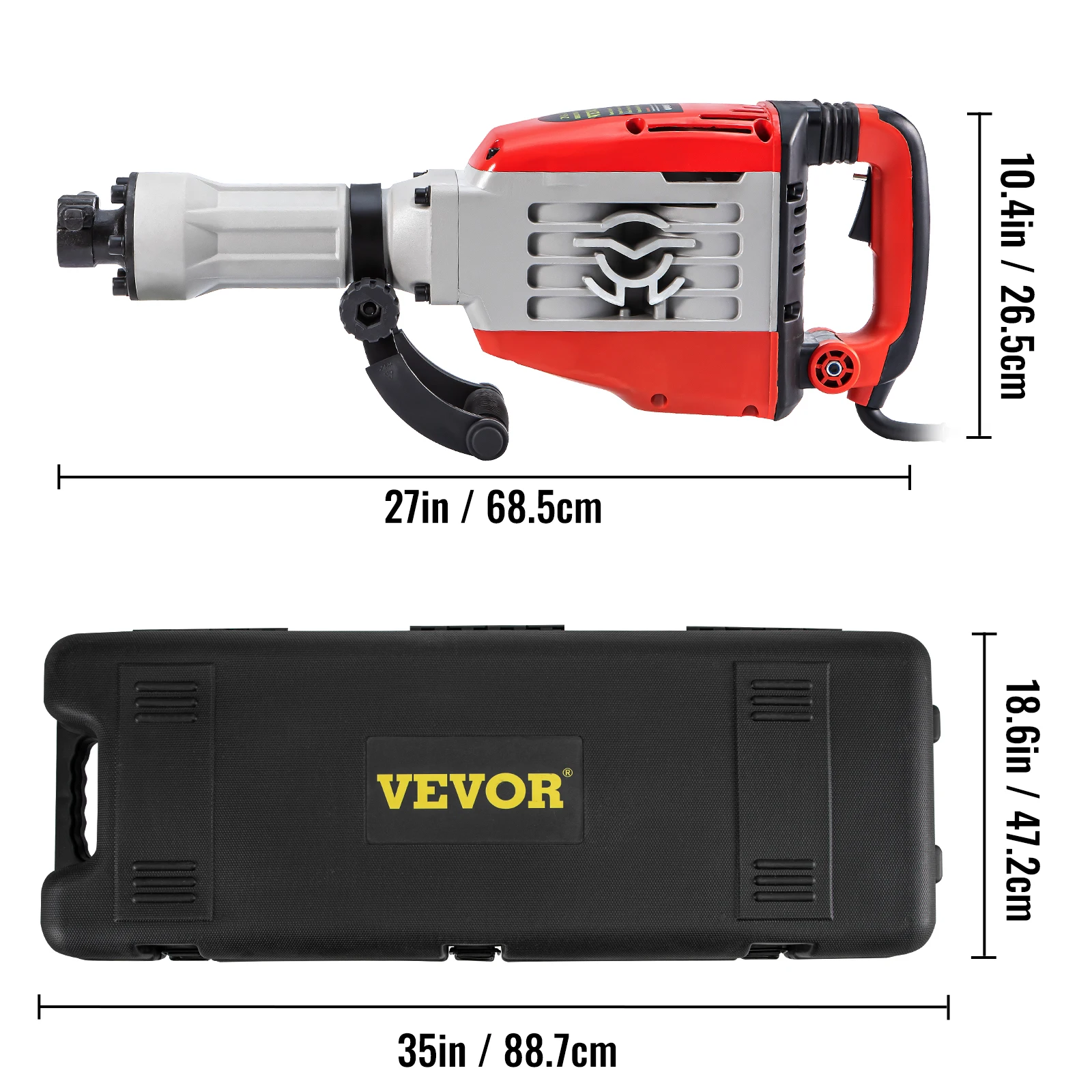 VEVOR Demolition Jack 3800W martello rotante multifunzionale con trapano a percussione elettrico per martello demolitore a terra in calcestruzzo