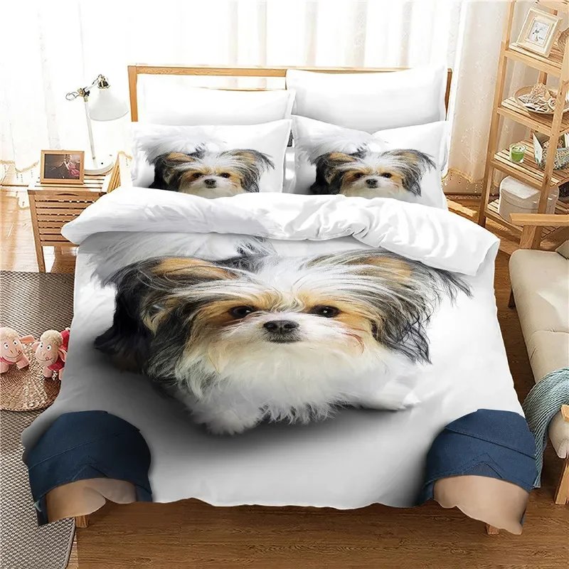 

3D Print Dachshund Cute Pug Dog Bedding Set Single Size 135x200cm Microfiber Duvet Cover Set Cartoon Animal Comforter Cover