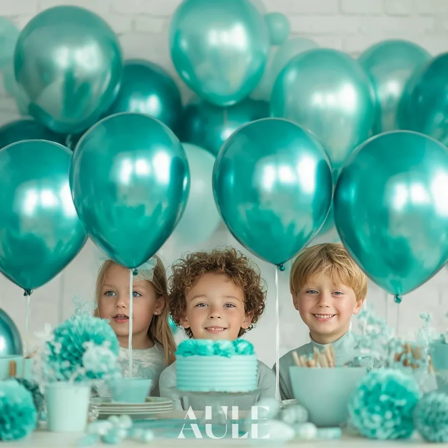 بالونات الحفلات 50 قطعة 12 بوصة أخضر أزرق مخضر معدني كروم هيليوم لامعة اللاتكس رشاقته بالون الديكور المثالي لبرة الزفاف