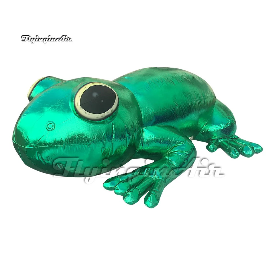 Simulated Green Inflatable Frog Balloon Airblown Animal Stone Sculpture For Art Festival