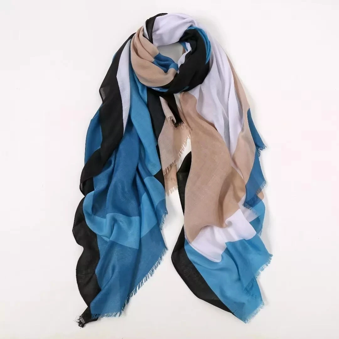 2022 Newest Women Vintage Geometry Pattern Scarf Cotton Scarf Shawls