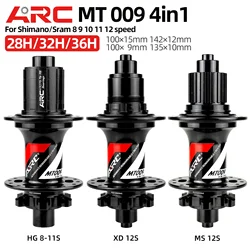 MT009 MTB mountain bike front rear hub 32 28 36 holes hg xd ms micro spline freehub 11 12 speed 100 142 135 qr thru bicycle hub