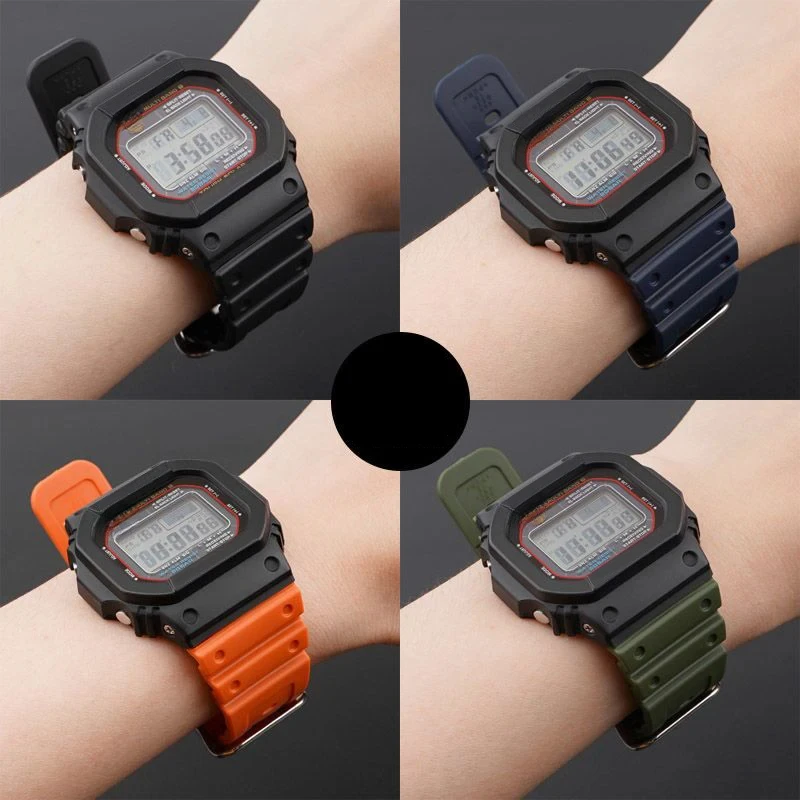 Silicone Case Strap For DW5600 DW5000 Resin Waterproof Rubber Band bezel for GWX5600 Watch Accessories