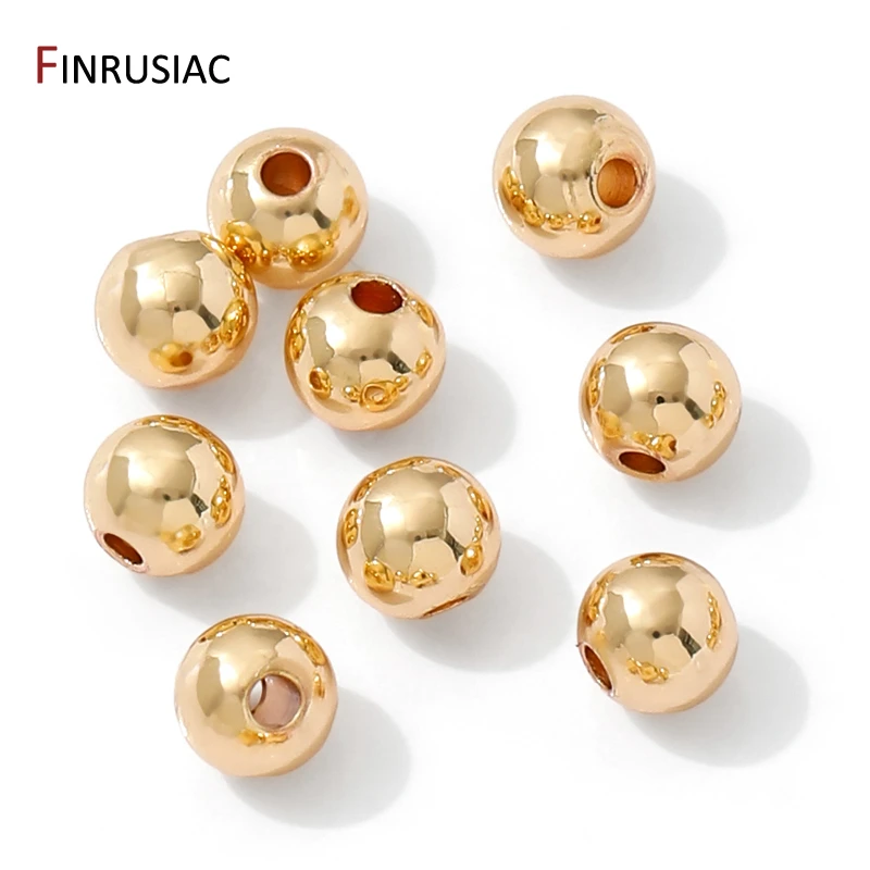 14/18K مطلية بالذهب النحاس الصلبة خزر عازل لصنع المجوهرات ، فواصل للخرز ، 6/8/10 مللي متر أساور الخرز DIY بها بنفسك اكسسوارات #3