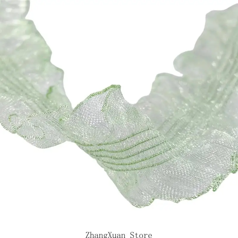 10 Yards gewelltes Organza-Rüschenband für handgemachtes Nähen, Geschenkverpackungen, 3 x – Detail 6