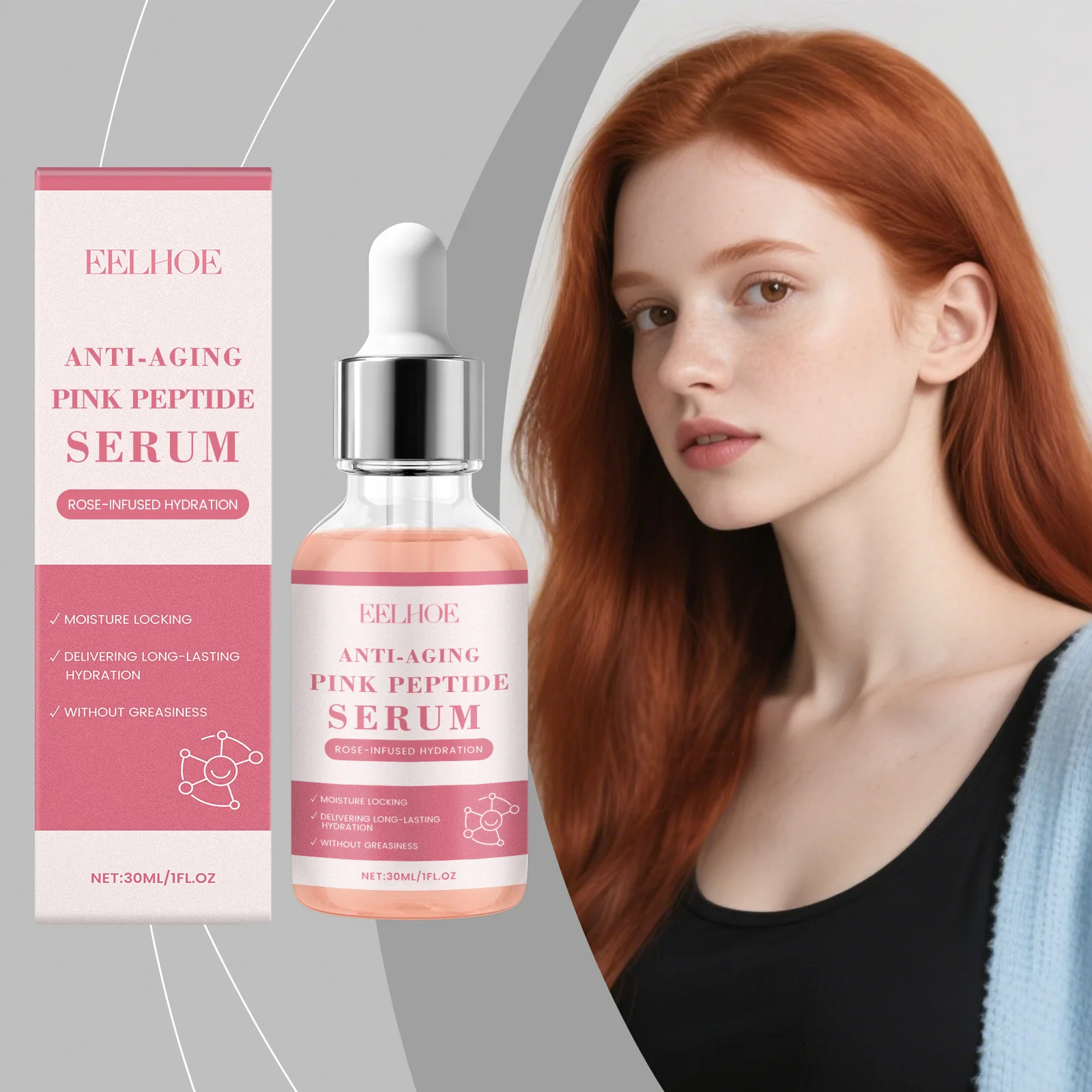 EELHOE 30ml Hyaluronic Acid Essence Daily Skin Care for Dull Skin Refining Pores Softening Elastic Fine Glow Essence