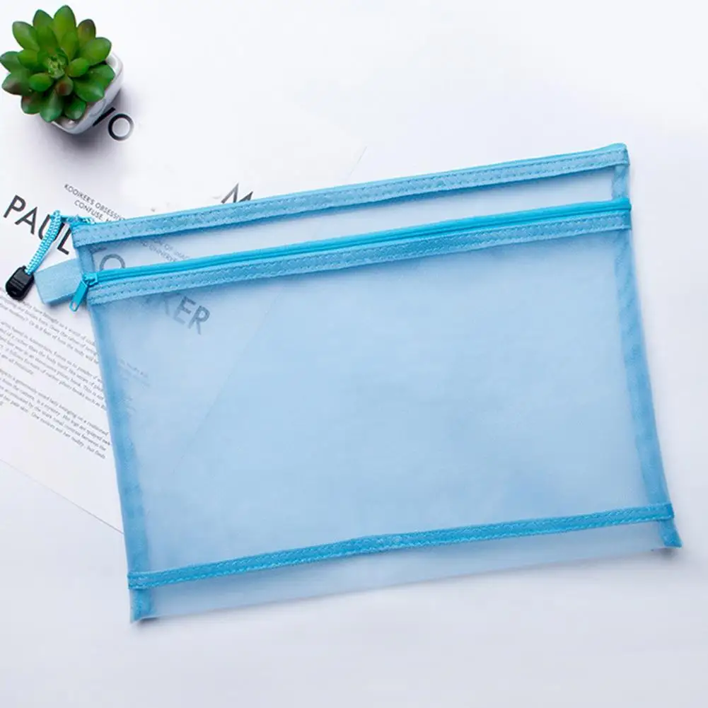 透明なドキュメント,ファイルポーチ,ジッパー式クロージャー,事務用品用ストラップ,ポータブルファイルホルダー,大容量