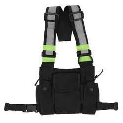 Radio Pocket Radio Borst Harnas Borst Front Pack Pouch Holster Vest Rig Carry Case Voor 2 Way Radio Walkie Talkie voor Baofeng #8