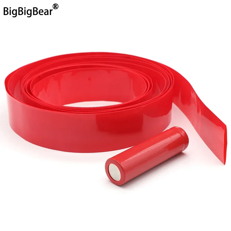 18650 PVC Heat Shrink Tube Battery Pack Red Width 29.5mm~280mm Insulated Protection Film Wrap Lithium Case Cable Sleeve