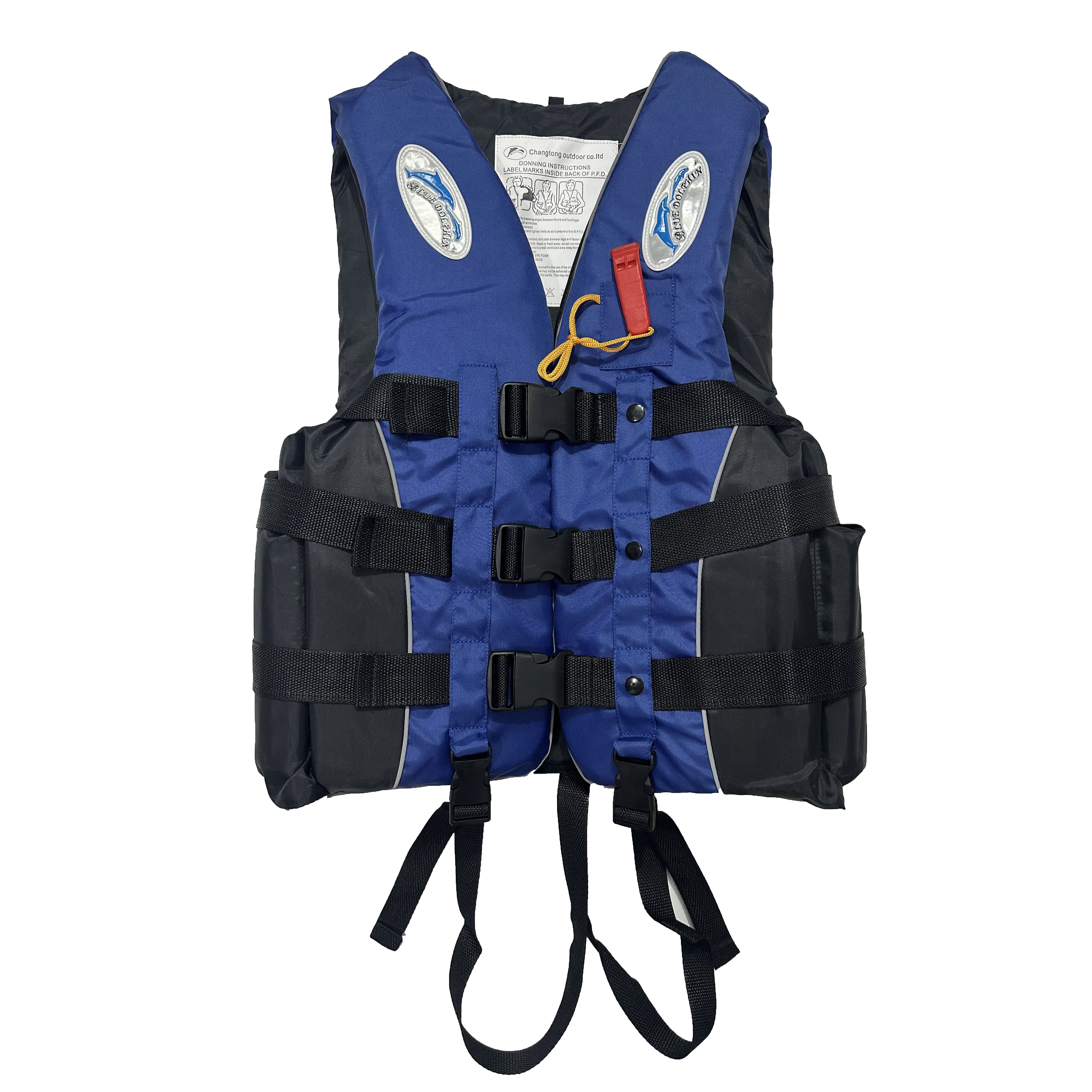 

Outdoor Adult Children Swimming Life Jacket Adjustable Buoyancy Survival Suit Polyester Surf Fishing Life Vest With Whistle
