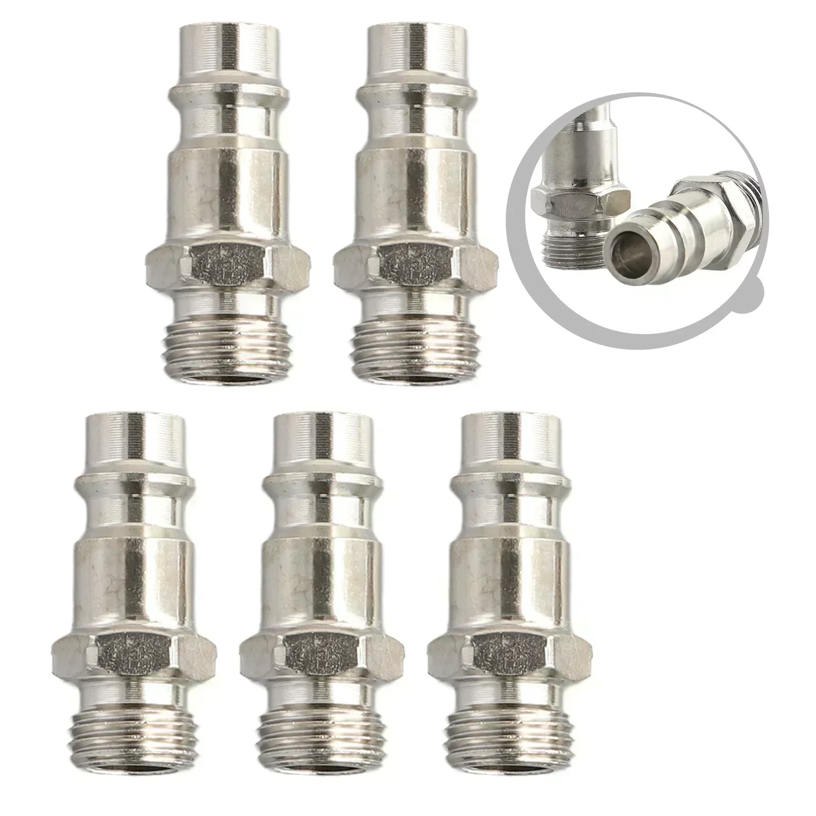 5Pcs Pneumatic Fitting European Standard EU Euro Type Quick Coupling Connector Coupler For CompressorMale Thread B SP Male Tool