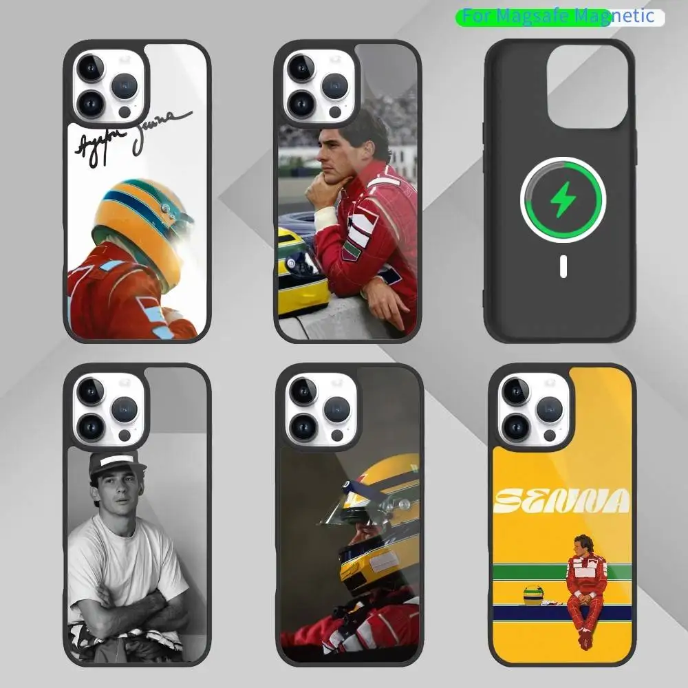 

Racing Driver A-Ayrton S-Senna Phone Case For iPhone 14,16,15,13,17,12,Plus,Pro,Max Magnetic For Magsafe Frosted Cover