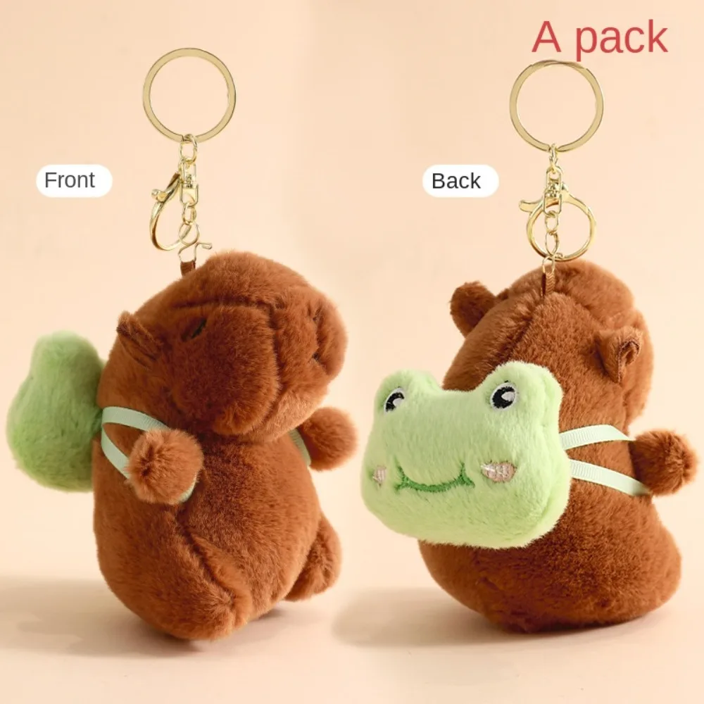 Porte-clés ours capybara en peluche, pendentif de sac de simulation de Krasnocar, petit cadeau mignon, beurre capybara, nouveau