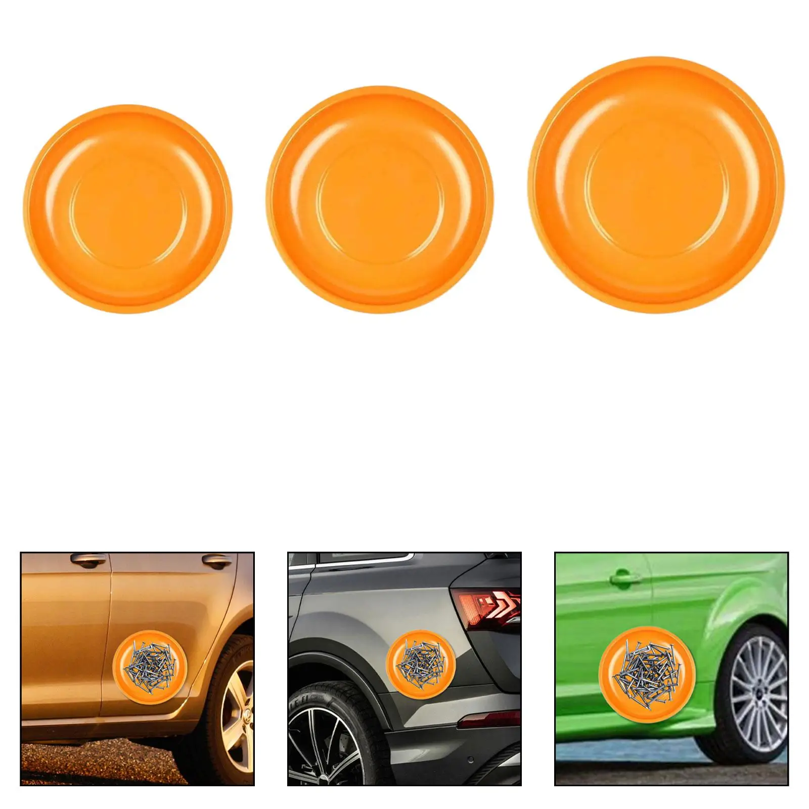 Automotive Repair Tool Tray Round Orange for Holding Hardware and Fasteners