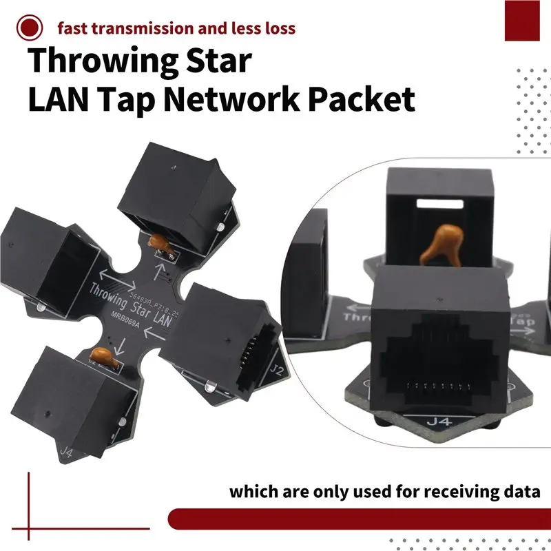 A01E-Throwing Star LAN Tap Network Packet Capture Module Replica Monitoring Ethernet Communication Passive Ethernet