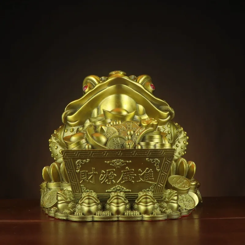 Pure - Fortune Bringing Golden Toad - Daily Wealth Accumulation - Home And Shop Decorative Brass Go