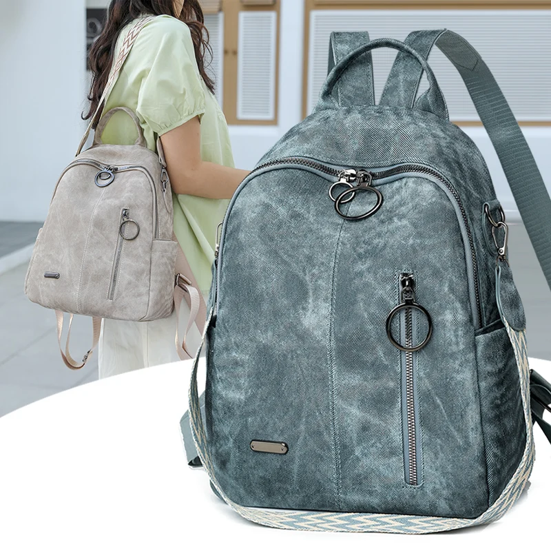 Fashion Daypack High Quality Pu Leather Backpack Women Bagpack Ladies Shoulder Bag Designer Large Capacity School Bag for Girls
