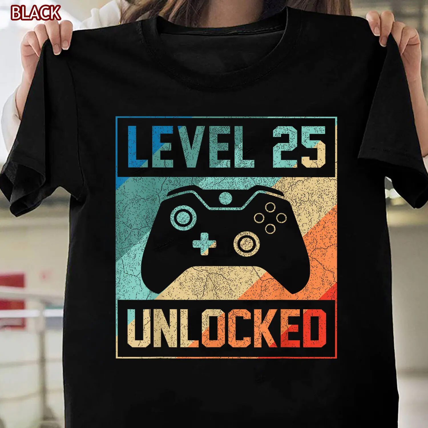 Level 25 Unlocked Gamer Shirt - Video Game 25th Birthday Gift Tee