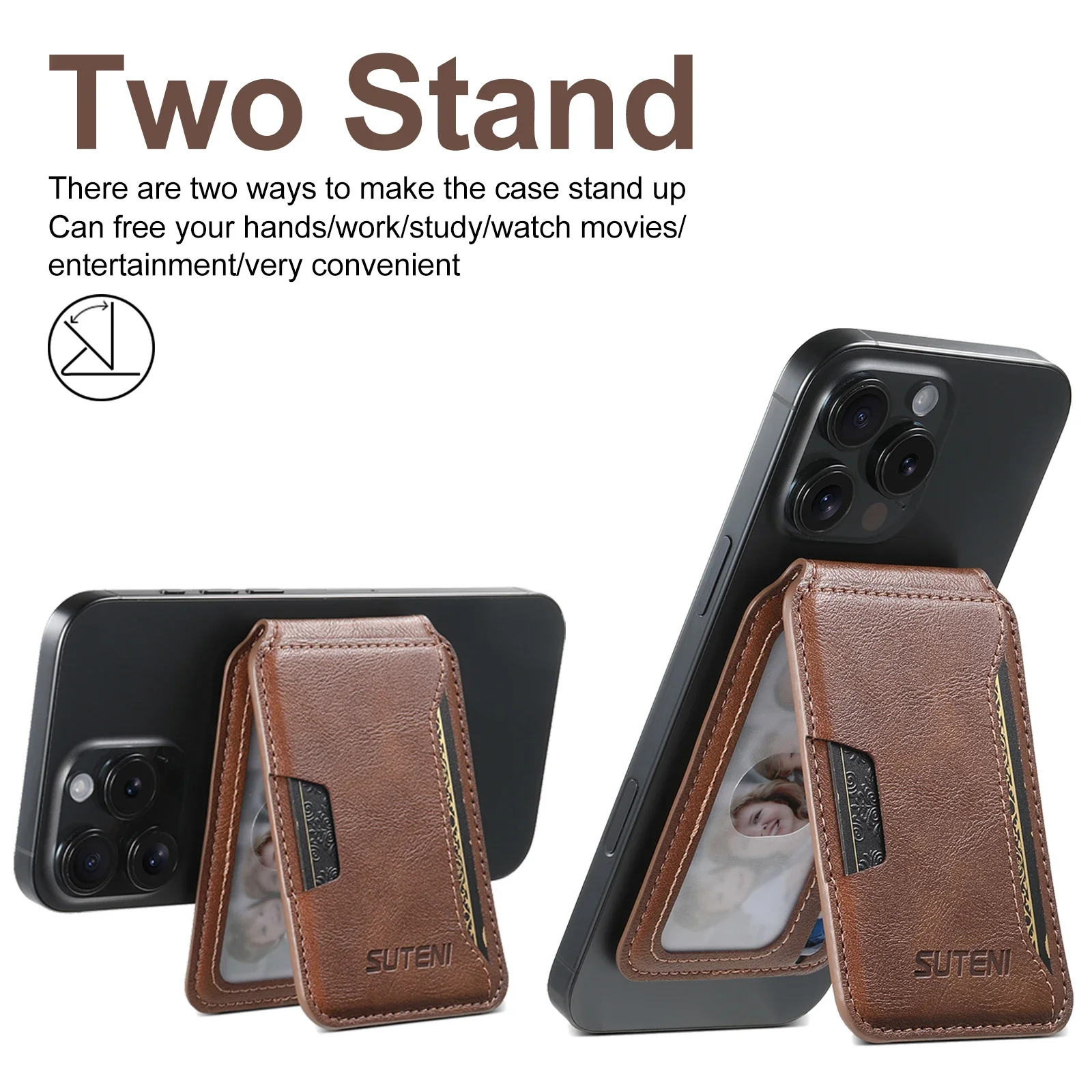 Высококачественная подставка для телефона Busine Sle Man для Iphone 17Air 16, сумка для магнитных карт с откидным карманом для карт, искусственная кожа