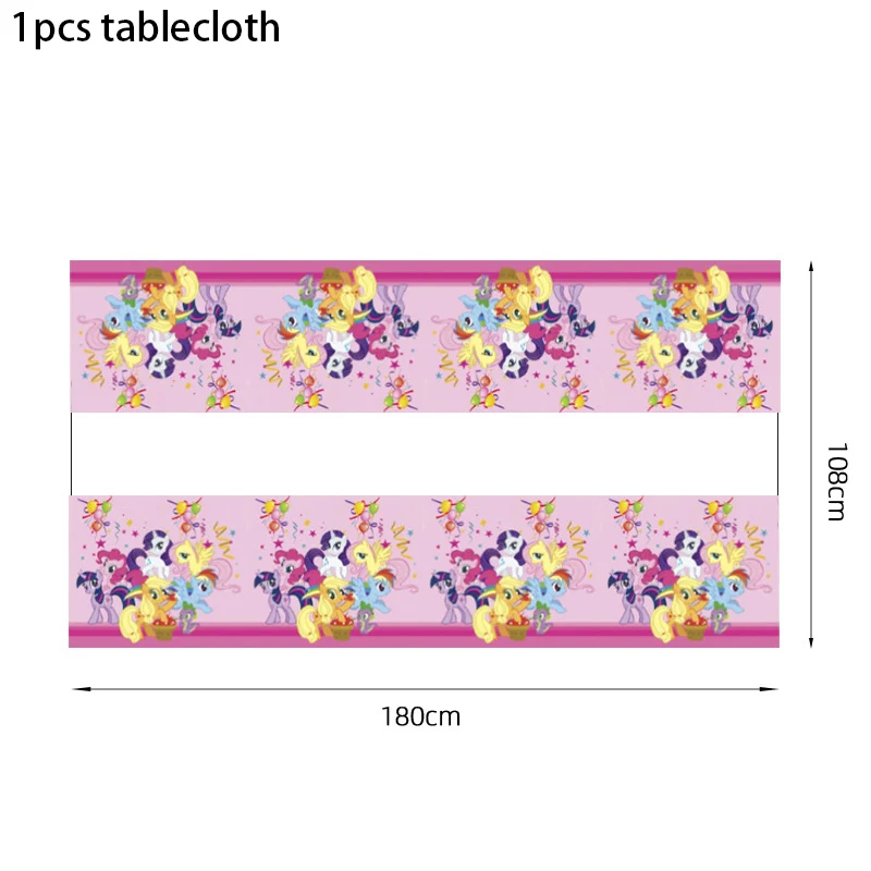 KAYOU My Little Pony Theme Birthday Party Balloon Disposable Tableware Paper Cups Plates Tablecloths Baby Shower Decorations