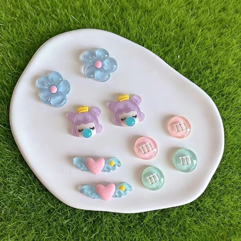 Cute Transparent Flower Candy Shoe Charms Set, Colorful DIY Clog Accessories, Aesthetic Shoe Decor Gift For Teen Girls Women