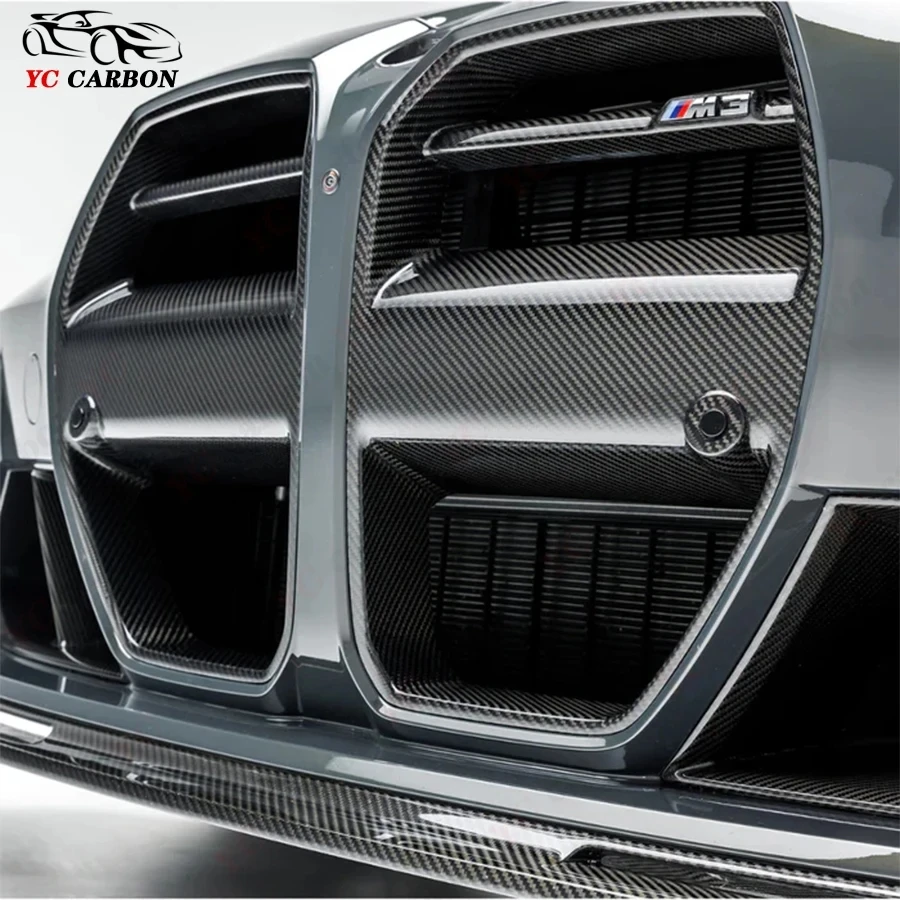 For BMW M3 M4 G80 G82 G83 grille V Style Carbon Fiber Car Front Bumper Air Intake Grills Bumper Air Intake Grill Upgrade body ki